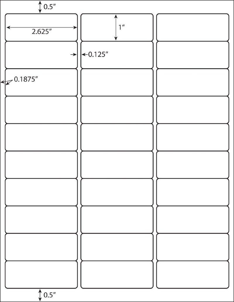 RBHK 1" x 2-5/8" Label Sticker Paper for Laser/Inkjet Printer, 8.5"Ã—11" Address Mailing Labels, Matte White, 30 per Page [500 Sheets, 15000 Labels] - Image 2